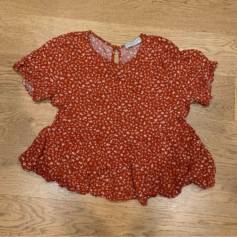 Burnt Orange Breezy Summer Blouse